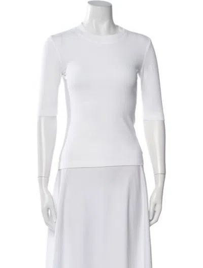 Pre-owned Rosetta Getty Crew Neck Three-quarter Sleeve T-shirt In White