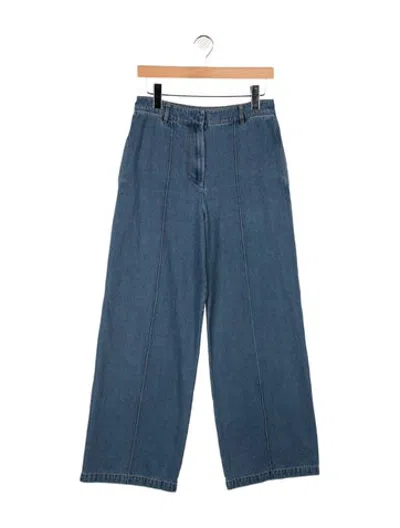 Pre-owned Rosetta Getty High-rise Wide Leg Jeans In Blue
