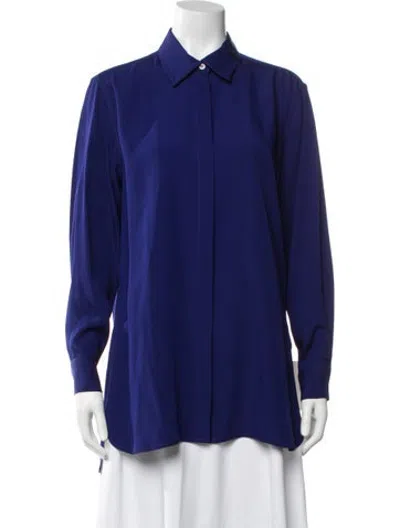 Pre-owned Rosetta Getty Long Sleeve Button-up Top In Blue