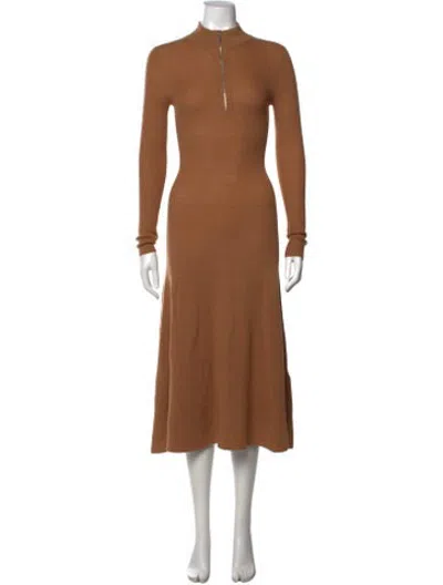 Pre-owned Rosetta Getty Merino Wool Midi Length Dress In Brown