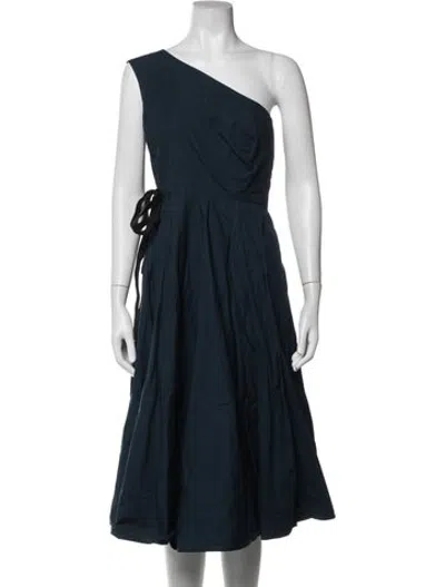 Pre-owned Rosetta Getty One-shoulder Midi Length Dress In Blue