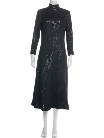 Pre-owned Rosetta Getty Patterned Midi Length Dress In Black