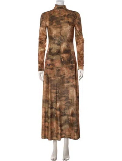 Pre-owned Rosetta Getty Printed Long Dress In Neutrals