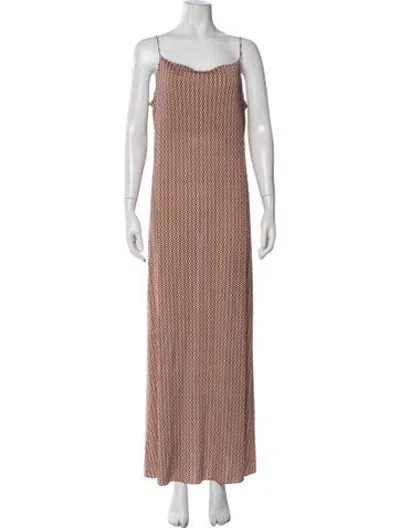 Pre-owned Rosetta Getty Printed Long Dress In Orange