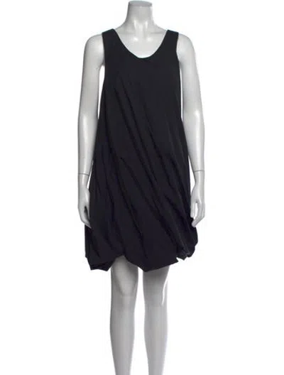 Pre-owned Rosetta Getty Scoop Neck Mini Dress In Black