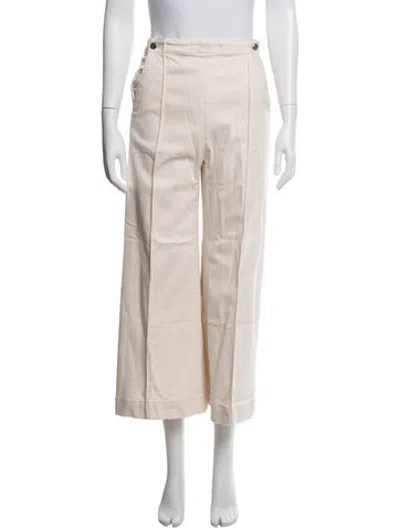 Pre-owned Rosetta Getty Wool Wide Leg Pants In Neutrals