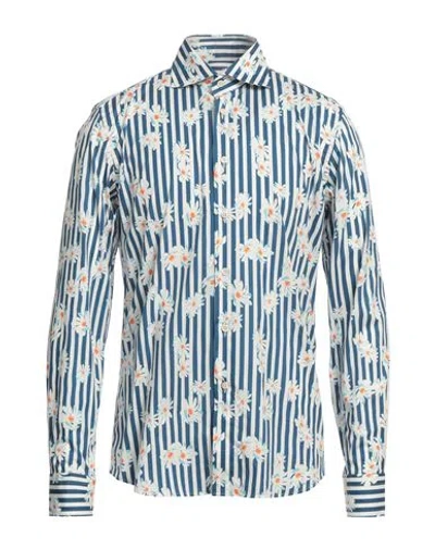 Rossi Man Shirt Blue Size 16 ½ Cotton, Elastane