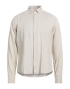 Rossopuro Man Shirt Cream Size 17 Linen In Beige