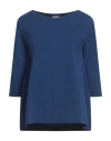 Rossopuro Woman T-shirt Blue Size S Cotton, Elastane