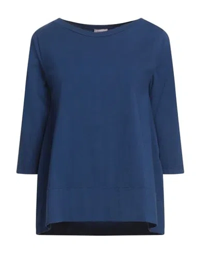 Rossopuro Woman T-shirt Blue Size S Cotton, Elastane