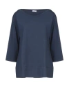 Rossopuro Woman T-shirt Midnight Blue Size M Cotton, Elastane