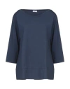 Rossopuro Woman T-shirt Midnight Blue Size L Cotton, Elastane