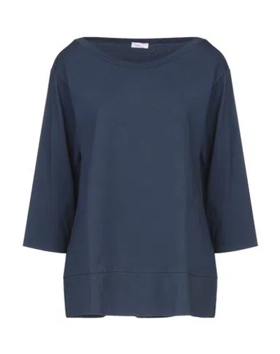 Rossopuro Woman T-shirt Midnight Blue Size M Cotton, Elastane