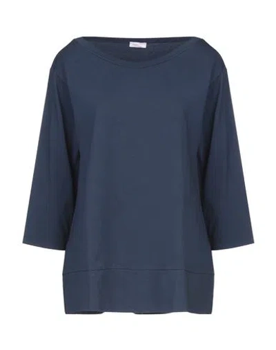 Rossopuro Woman T-shirt Midnight Blue Size L Cotton, Elastane