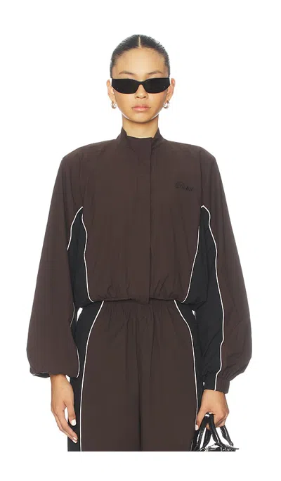 Rotate Birger Christensen Crispy Woven Jacket In Brown