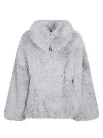 Rotate Birger Christensen Flared Faux Fur Short Jacket In Multi