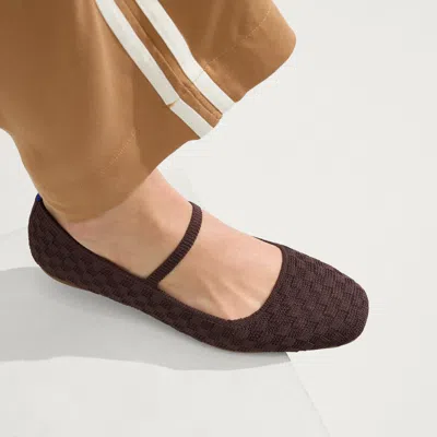 Rothys The Max Square Mary Jane In Brown/neutral