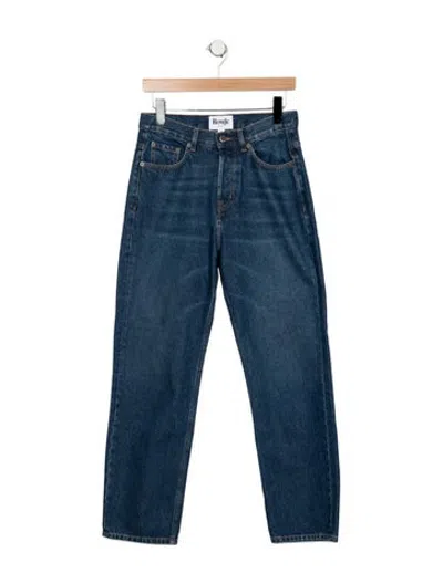 Pre-owned Rouje High-rise Straight Leg Jeans In Blue