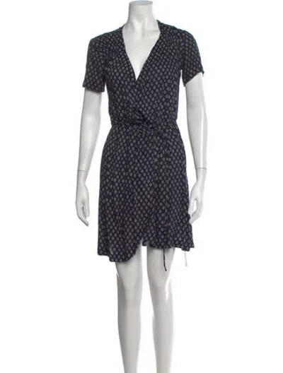 Pre-owned Rouje Printed Mini Dress In Blue/white