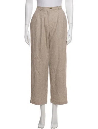 Pre-owned Rouje Tweed Pattern Straight Leg Pants In Neutrals