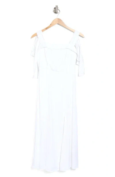 Row A Tie Strap Midi Dress In White