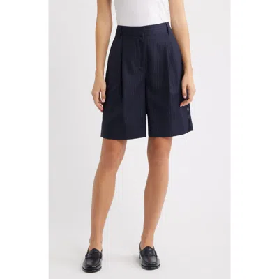 Rowing Blazers Pinstriped Bermuda Shorts In Blue