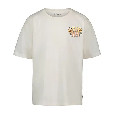 Roxy Big Kid Girls Crew Neck Short Sleeve Oversized Graphic T-shirt In White