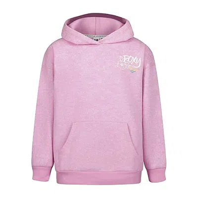 Roxy Big Kid Girls Long Sleeve Fleece Hoodie In Pink
