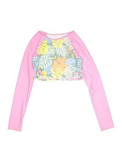 Pre-owned Roxy Kids' Long Sleeve Top Pink Boatneck Tops