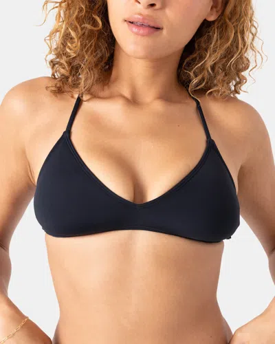 Roxy Sd Beach Classics Athletic Triangle Bikini Top In Black
