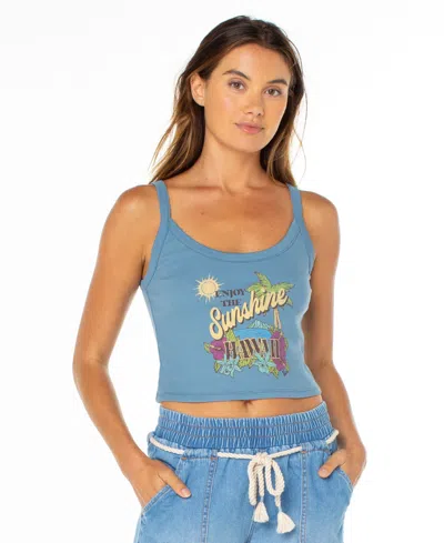 Roxy Women's Enjoy Sunshine Sleeveless Wanderer Tank Top In Blue