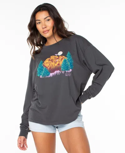 Roxy Women's Mountains Majesty Long-sleeve Jersey T-shirt In Black