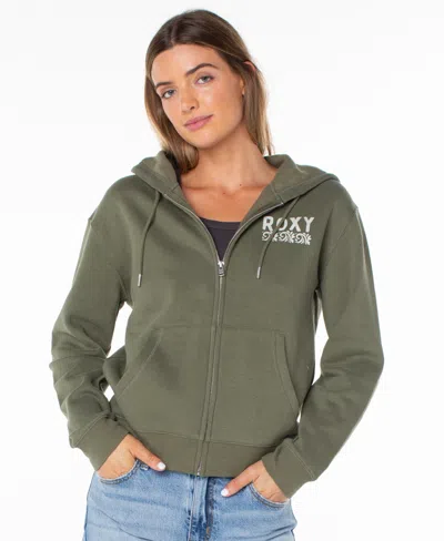 Roxy Women's Sweet Rhythm Full-zip Graphic Hoodie In Four Leaf