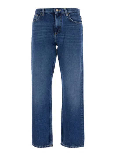 Roy Rogers Roy Roger's Tilda Old Glory Regular-fit Lyocell Cotton Jeans With Logo Patch In Blue