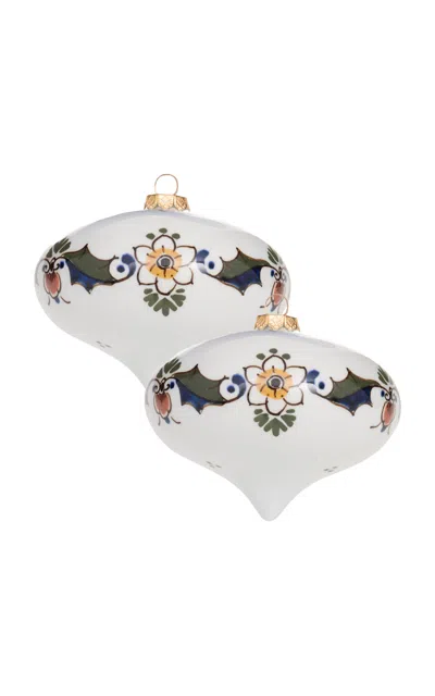 Royal Delft - Set-of-two Hand-painted Christmas Baubles - Multi