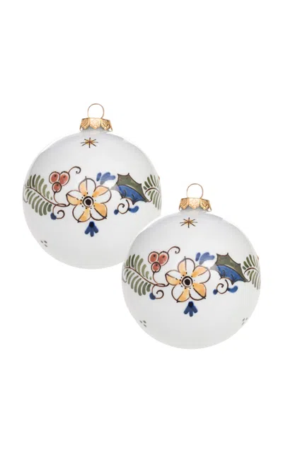 Royal Delft - Set-of-two Hand-painted Christmas Baubles - Multi