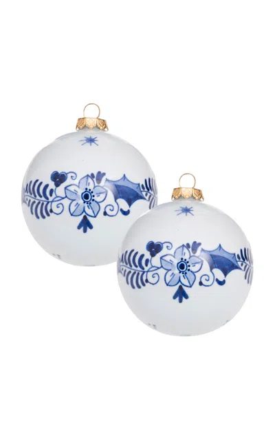 Royal Delft - Set-of-two Hand-painted Christmas Baubles - Multi
