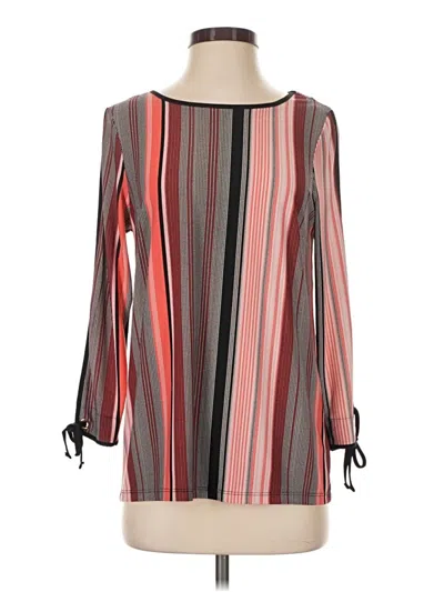 Pre-owned Roz & Ali Long Sleeve Blouse In Red