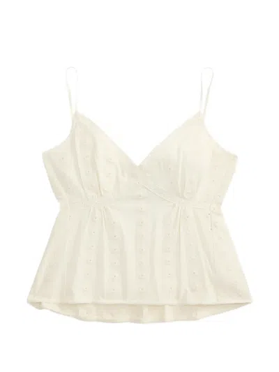 Rrl Eyelet Lace-trim Blouse In Neutral