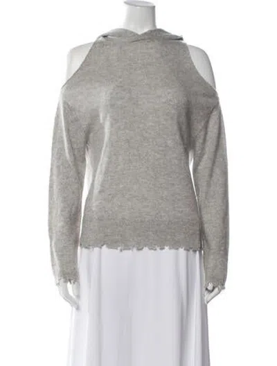 Pre-owned Rta Cashmere Off-the-shoulder Sweater In Grey