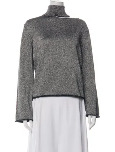 Pre-owned Rta Cashmere Turtleneck Top In Grey