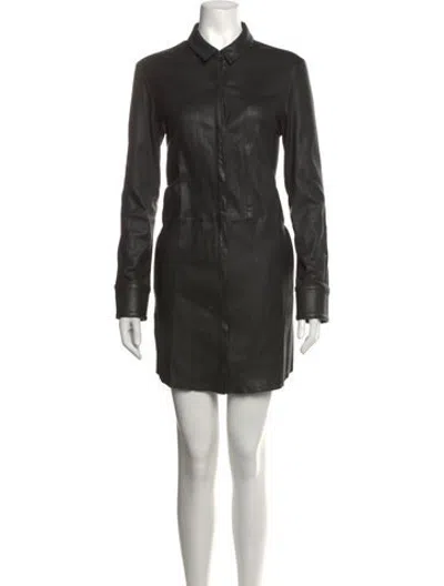 Pre-owned Rta Lambskin Mini Dress In Black