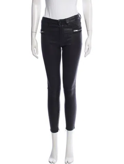 Pre-owned Rta Lambskin Skinny Leg Pants In Black