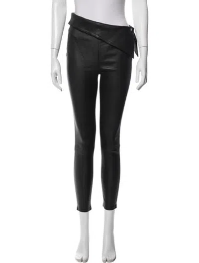Pre-owned Rta Lambskin Skinny Leg Pants In Black