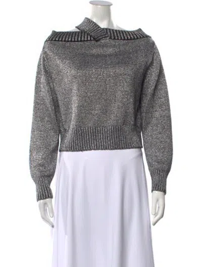 Pre-owned Rta Off-the-shoulder Sweater In Black/metallic/silver