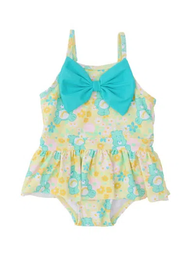 Rufflebutts Care Bears Big Bow Skirted One Piece Swimsuit (baby, Toddler, Little Kid) In White