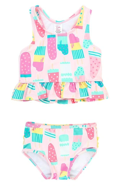 Rufflebutts Babies'  Kids' Ice Cream Social Two-piece Swimsuit In Pink