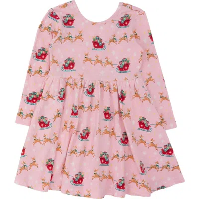 Rufflebutts Kids'  Knit Long Sleeve Twirl Dress (toddler) In Pink