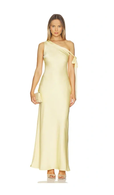 Runaway The Label Viola One Shoulder Maxi Dress In Buttermilk