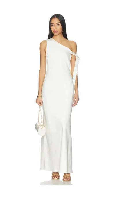 Runaway The Label Viola One Shoulder Maxi Dress In Pearl